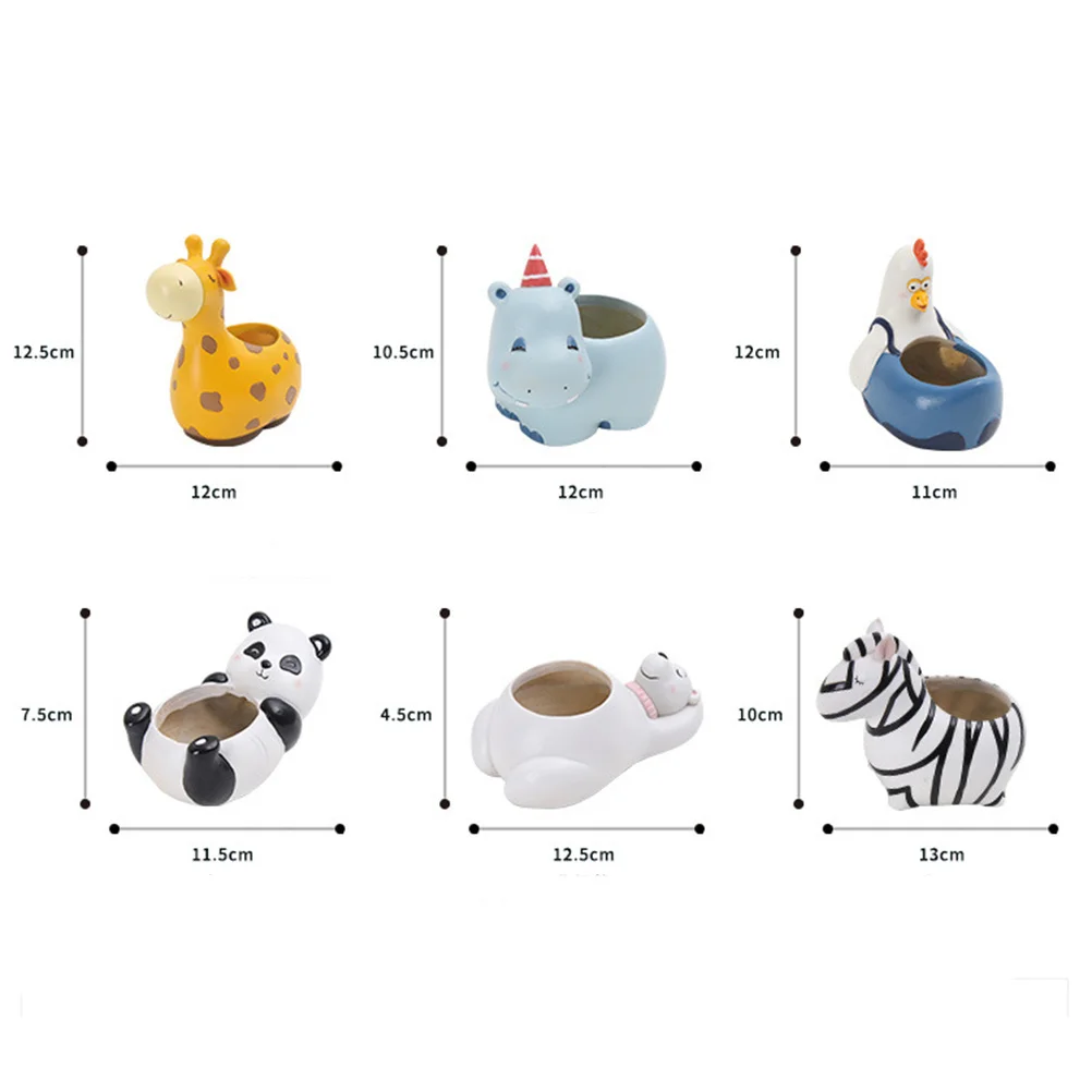 

Funny Cartoon Flower Pot Animal Shaped Succulent Planter Strong Drop Resistant Odorless Decoration