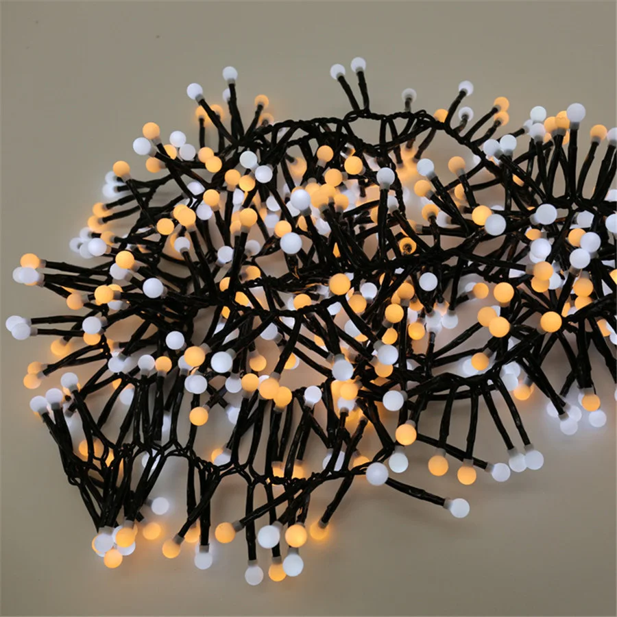 Pink White Cluster Christmas String Lights 3M 400 LED Globe Ball Fairy Lights Christmas Valentine Firecracker String Light