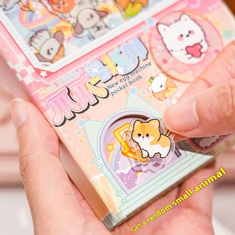 

Cartoon Egg Twisting Machine Cover Notebook Hand Account Decompression Color Page Student Fun Rocking Game Stationery