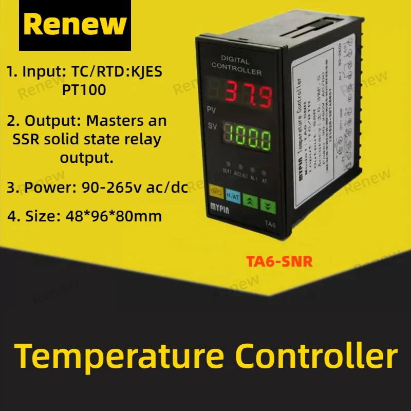 Imagem -05 - Controle Automático de Temperatura Digital Display Termostato Controlador Medidor Pid Ajuste Relé Saída tc Entrada Rfid Ta4-rnr