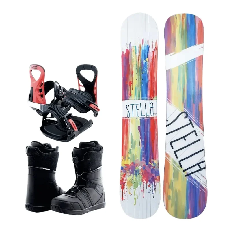 for Winter Full Mountain Snowboard Set with Boots and Retainer Factory Direct Wholesale Suitable for Beginner Intermediate