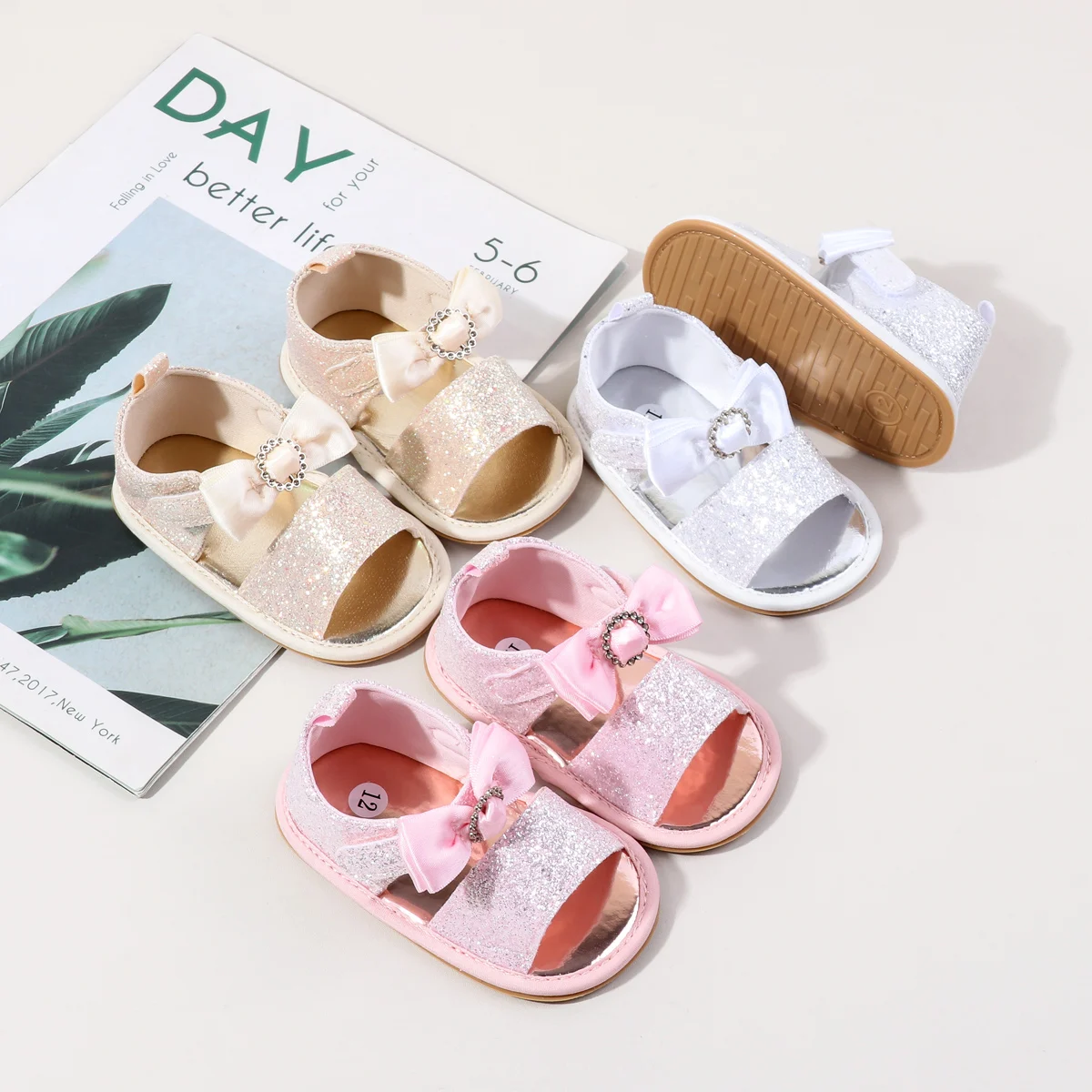 Summer Baby Girl's First Walking Indoor Outdoor Toddler Shoes For 0-18 Months High Quality Baby Sandals Bowkont Design TPR Sole