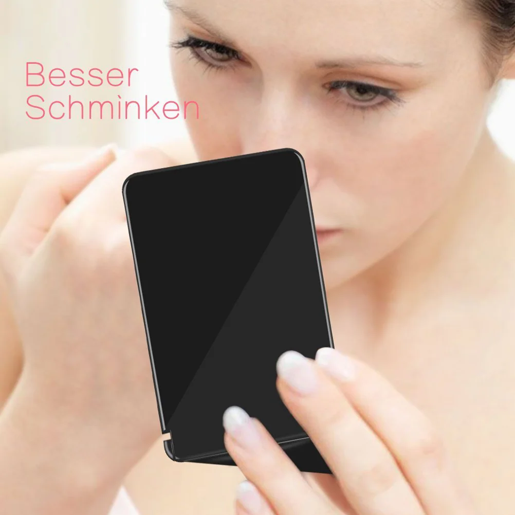 Lampa do makijażu LED 315 °   Obracane, składane, podświetlane lusterko kosmetyczne, przenośne, kompaktowe lusterko do łazienki, czarne.