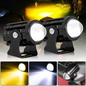 Mini motorcycle driving light, double color for auxiliary headlight, R ATV lamp, scooter, motorcycle, fog light accessories, 12V 8 Main Auxiliary Moto Farols Sales - №8