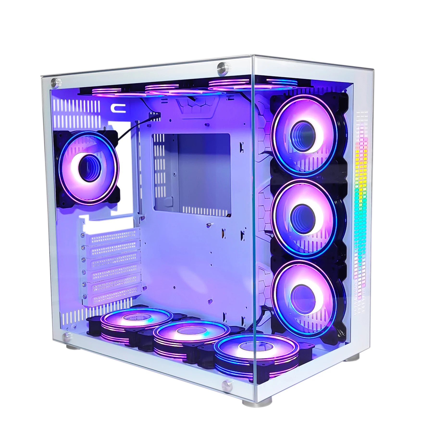 

2023 Factory New Trend PC Gaming case Cube Body ATX Computer PC Case Tempered Glass Panel Led Strip Fashion Gaming PC Case