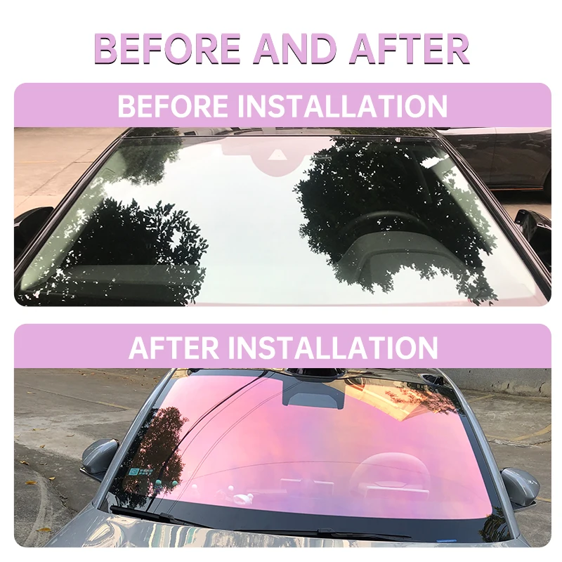 VLT 85% UVR 99% IRR 75% Rainbow Solar Window Tint Film 2Ply Windshield Adhesive