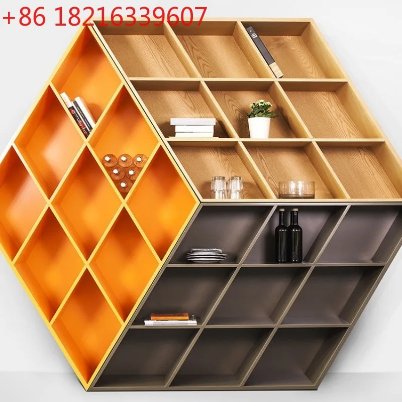 

Nordic paint bookshelf personalized art wall-mounted bookcase modern simple shelf decorative cabinet