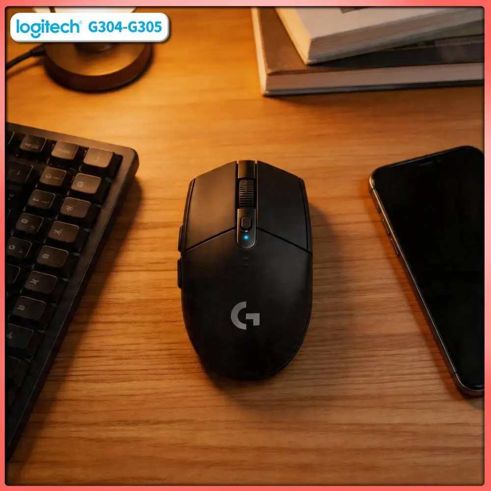 Logitech G305 LIGHTSPEED Wireless Mouse, 12000 DPI HERO, 6 Buttons, 250h Battery, 99g, PC Mac Gaming