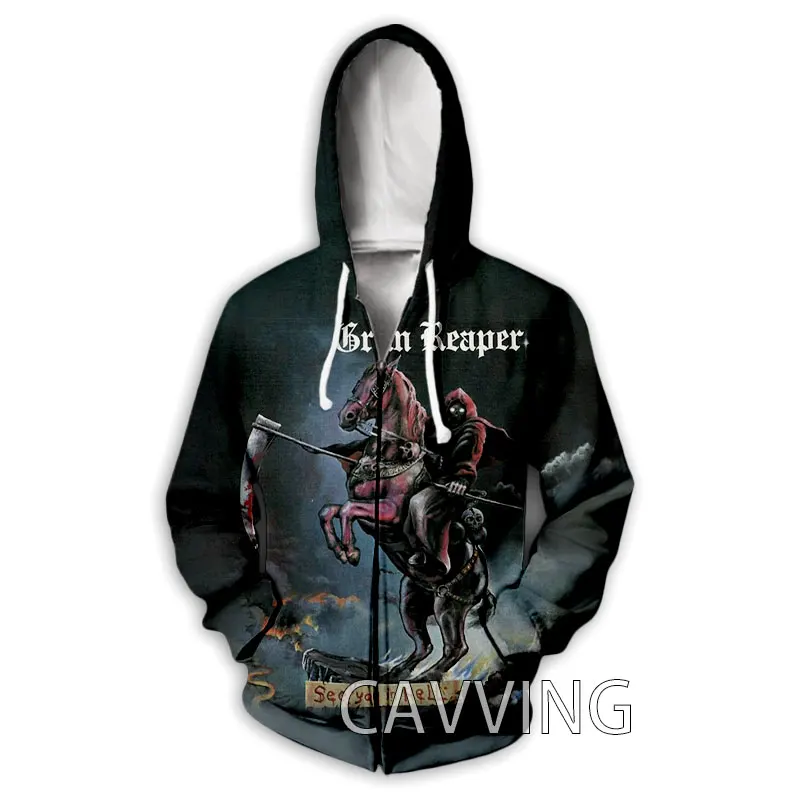 

CAVVING 3D Printed Grim Reaper Rock Zipper Hooded Sweatshirt Harajuku Hoodie Sweatshirt for Men/women