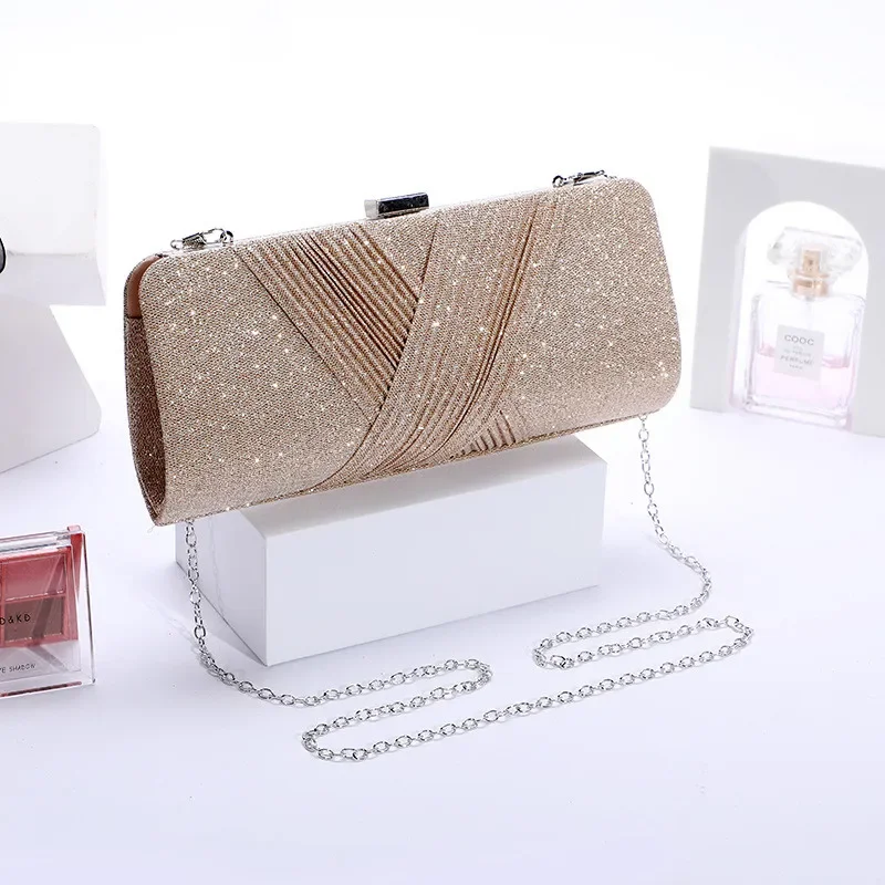 New Women Evening Bag Satin Bridal Diamante Ladies Day Clutch Envelope Handbag Wedding Chain Bag Lady Crossbody Mini Bag 2022