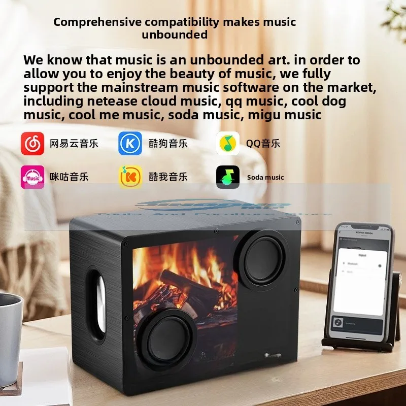 مكبر صوت شفاف كلمات عائمة مكبر صوت بلوتوث لاسلكي يتم توصيلها في غطاء خلفية بطاقة TF #4