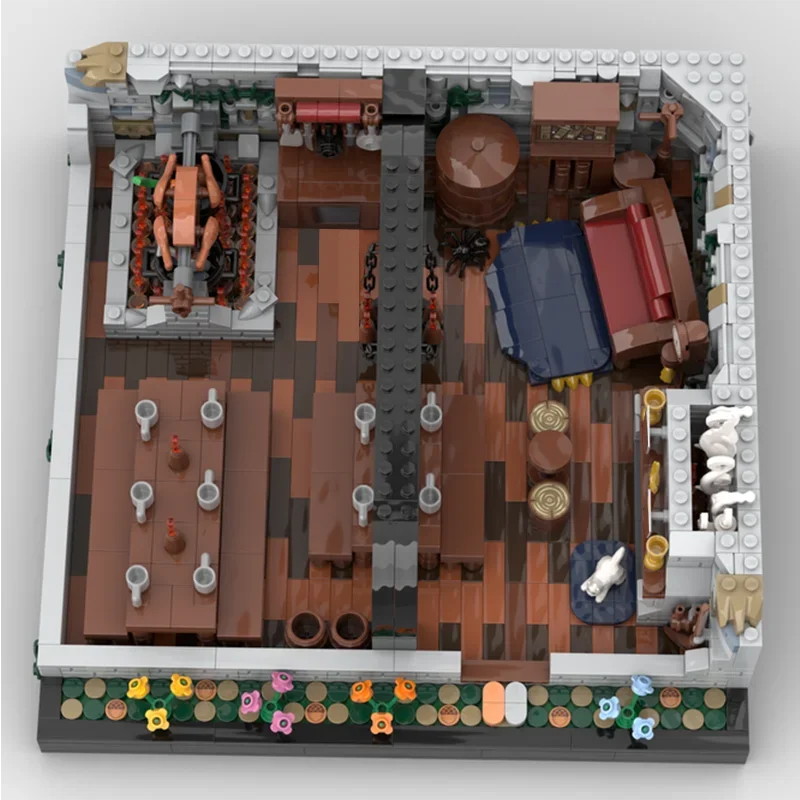 New 1676Pcs Moc European Medieval Street View Tavern Diorama Model Building Custom Puzzle Diy Creative Ideas Toys Birthday Gifts