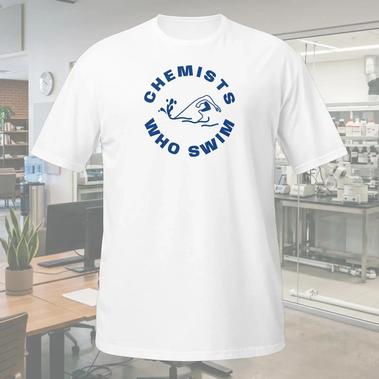 Chemistry T Shirt Chemists Who Swim   vintage Washed fashion Soft Stretched Versatile Slightly Unisex streetwear Casual
