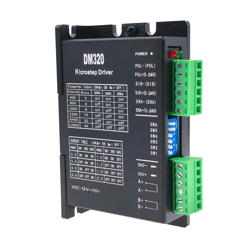DM320 2H320 Sterownik silnika krokowego PULSE 12800 bezszczotkowy silnik krokowy DC do sterowników krokowych 28 35 42 — zdjęcie 5