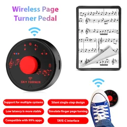 Wireless Page Turner Pedal Portable Mini Music Page Turner for Tablets Multimedia Remote Control Devices Silent Foot Pedal