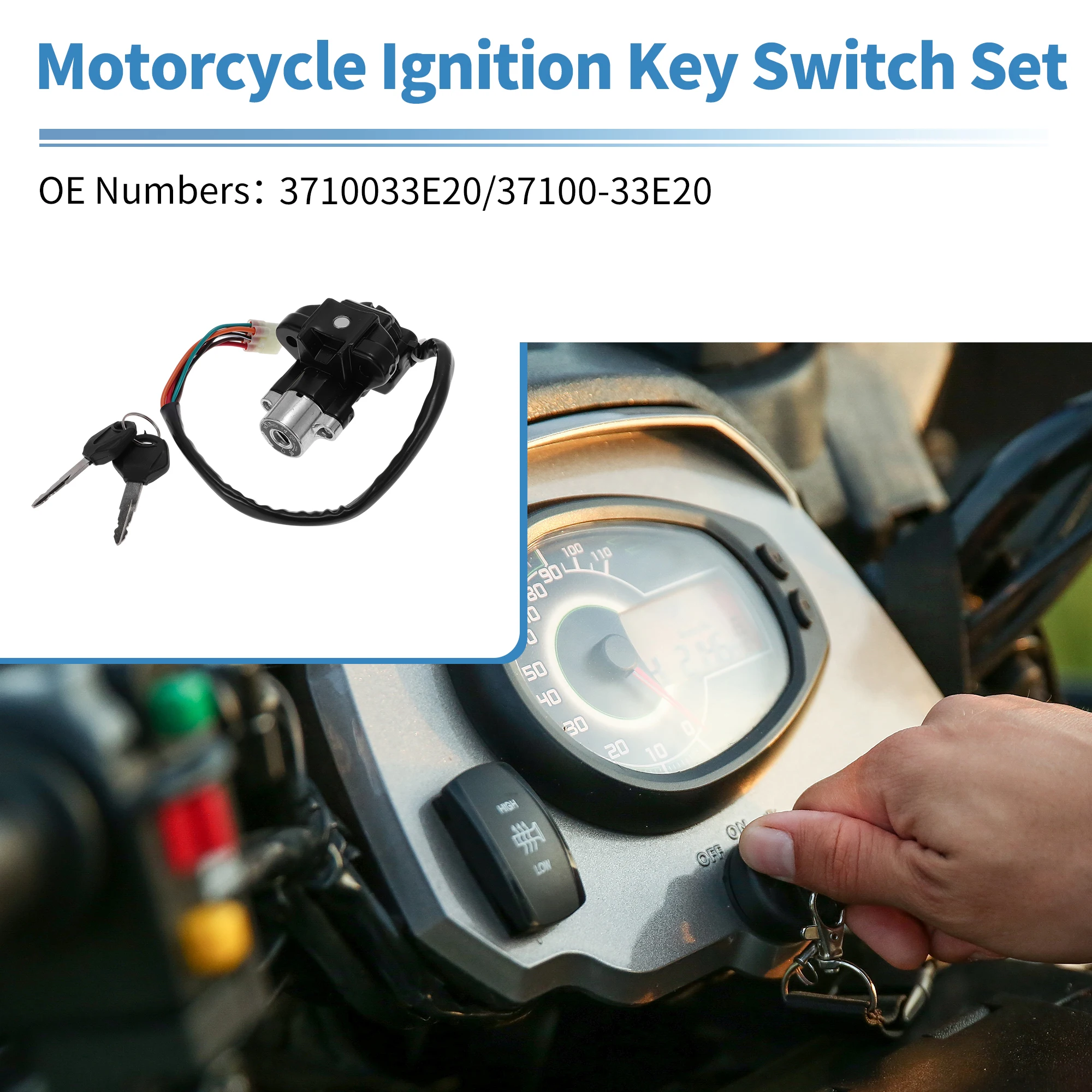 

X Autohaux Ignition Key Switch No.3710033E20 for Suzuki GSXR600 2004-2005 2008-2015 1 Set