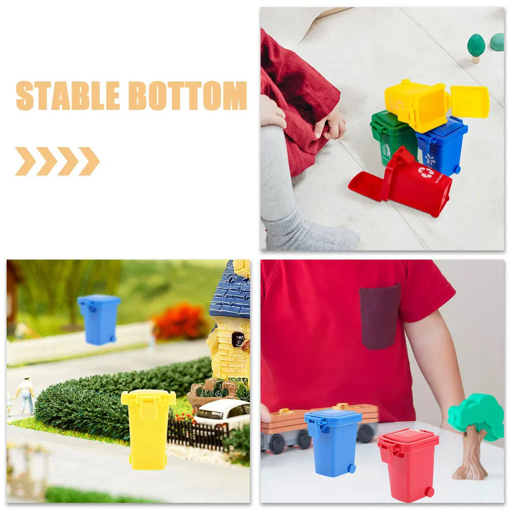 

8Pcs Mini Garbage Can Desktop Trash Bin Multi-Function Storage Bucket Office Desk Organizer Pen Holder Home Kitchen Waste