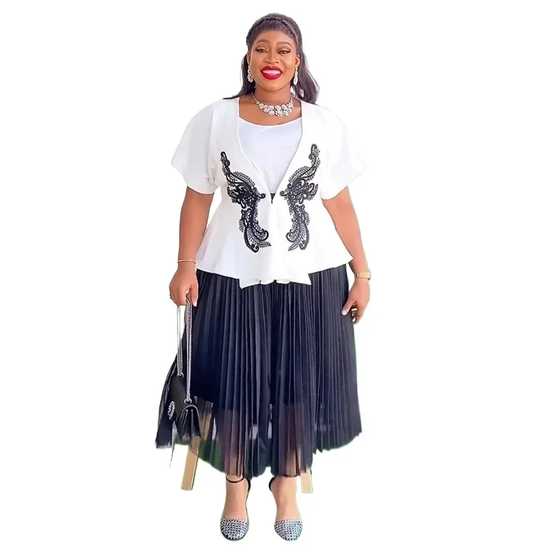 

African Wedding Dresses for Women Plus Size Africa Clothes Office Lady Party Dress with Coat Elegant Dashiki Ankara Outfits Robe