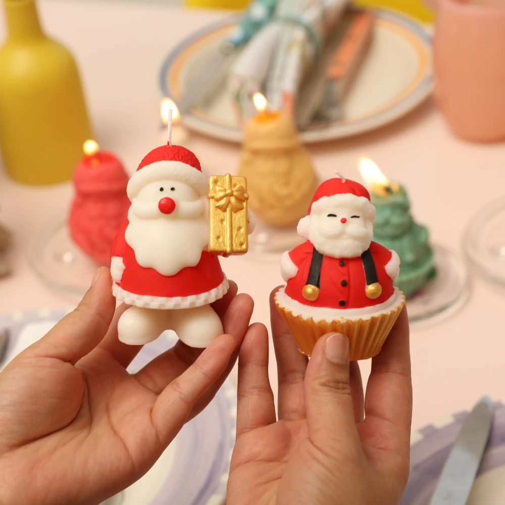 

Santa Claus Candle Silicone Mold DIY Christmas Candle Making Handmade Christmas Concrete Ornaments Home Decor