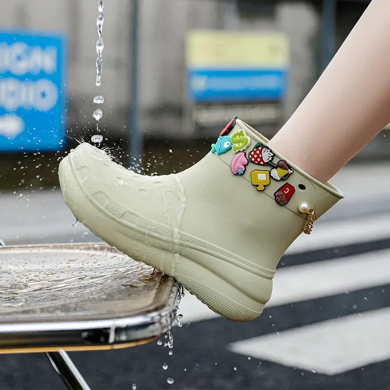 

Hot Sale Women's Shoes 2025 Fashion Casual Women's Rain Shoes Autumn New High Rain Boots Outdoor Waterproof Rain Women's Boots