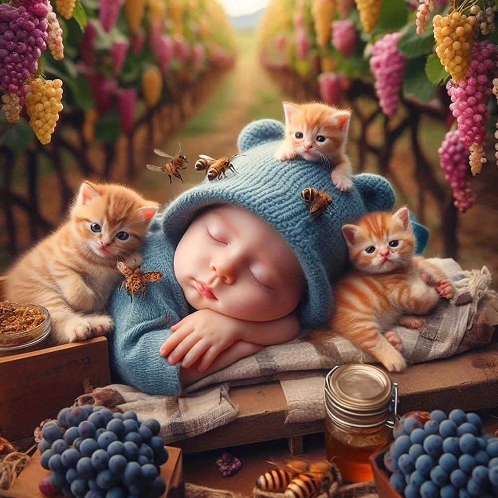 EverShine DIY Diamant Malerei Baby Kätzchen Mosaik Katze Tier 5D voller Bohrer Stickerei Cartoon Porträt handgemachte Home Dekoration