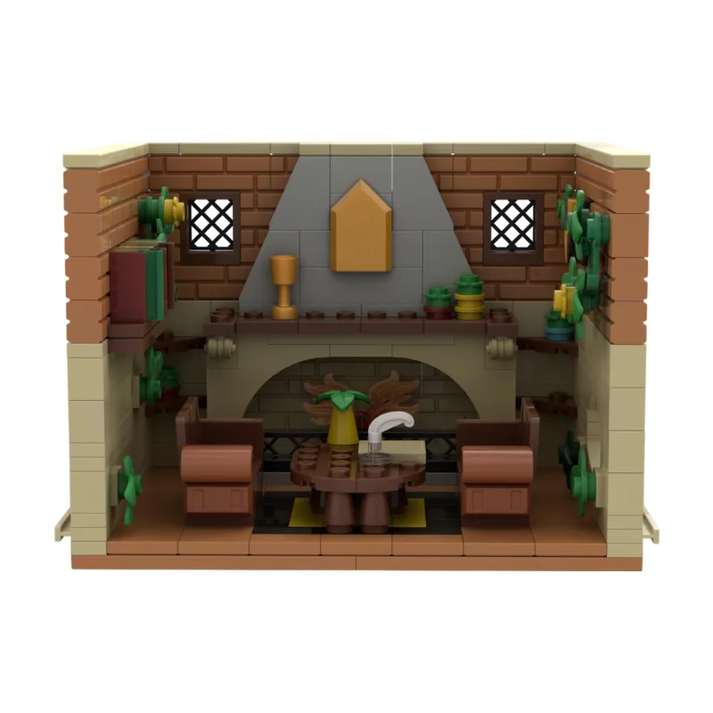 Medieval Castle Common Room MOC Building Blocks Castle Interior Expansion Pack DIY Desktop Diorama Toy