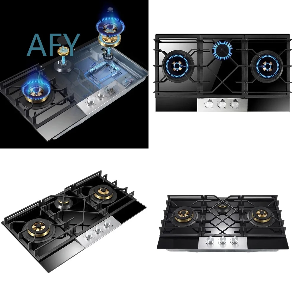 Gas Stove for JYZ T733 PCB Three Burner Household Built-in Dual Fuel Cooktop for Natural Gas and Liquefied Petroleum Gas