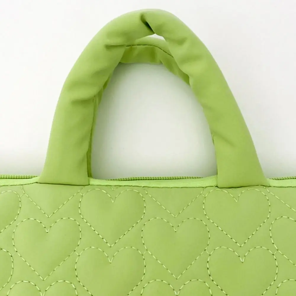 

Fashionable Portable Laptop Bag Heart Pattern Solid Color Tablet Case with Handle Comfortable Storage Bag Office