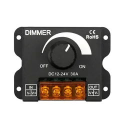 Dc 12V 24 V Led Dimmer Schakelaar 12 24 V Volt 30a 360W Spanningsregelaar Verstelbare Controller Voor Led Strip Lamp Dimmen Dimmer