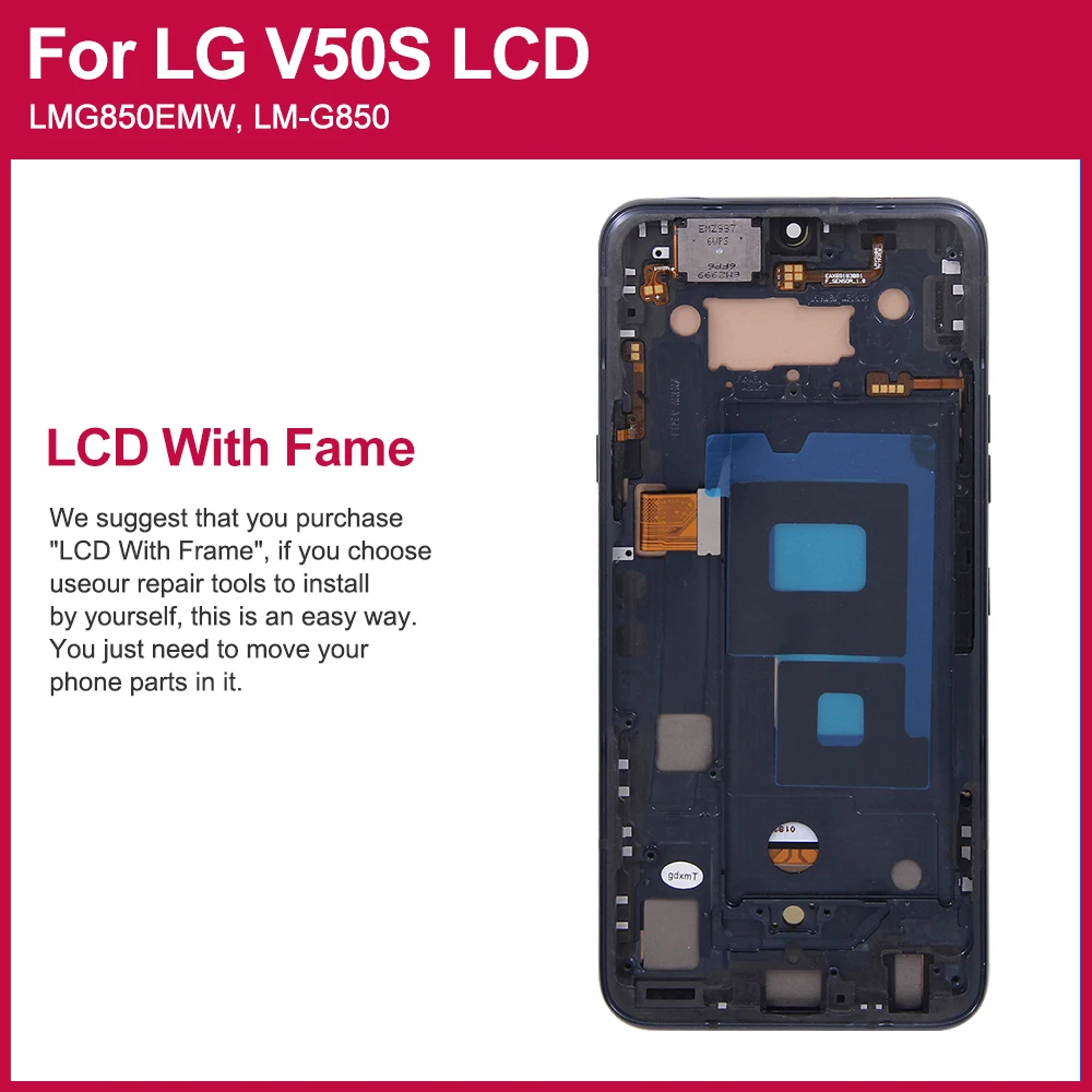 AMOLED LCD Screen For LG G8X V50S ThinQ LCD Display With Frame Touch Screen Digitizer LG G8X V50S Thin Replacement parts.