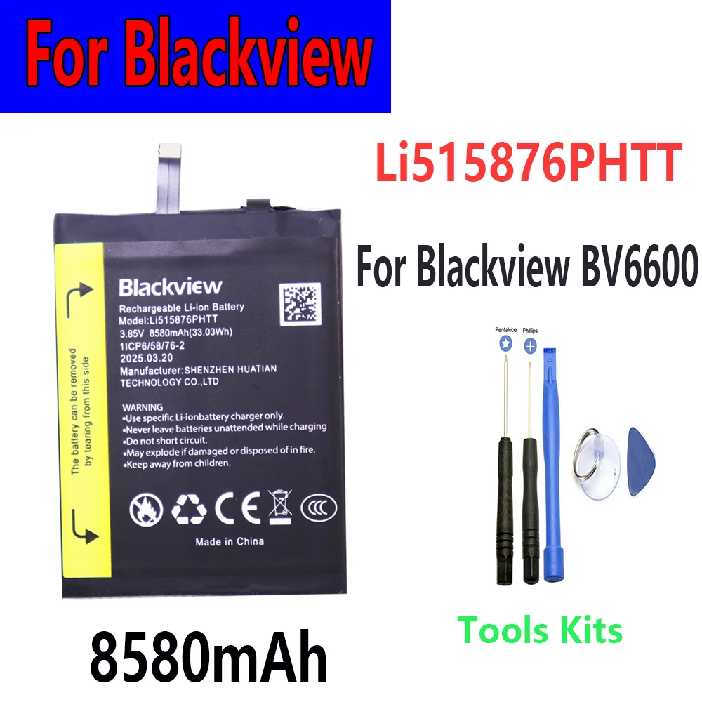 Battery For Blackview BV8800 BL8800 Pro A85 BV6600 BV7200 BV9300 Li676590H Batteries Fast DT Li456182PHTT-B Li486690JLY view 4