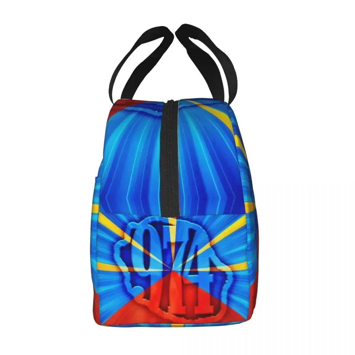 Custom Bag Custom 974 Maveli Reunion Island Flag Thermal Insulated Lunch Bag Women Portable Lunch Box For Work School Travel Pic