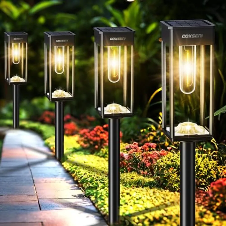 

Solar Pathway Lights Outdoor IP65 Waterproof 8 Pack 3000K LED Auto On/Off Walkway Landscape Light for Yard Lawn Garden Patio Dr