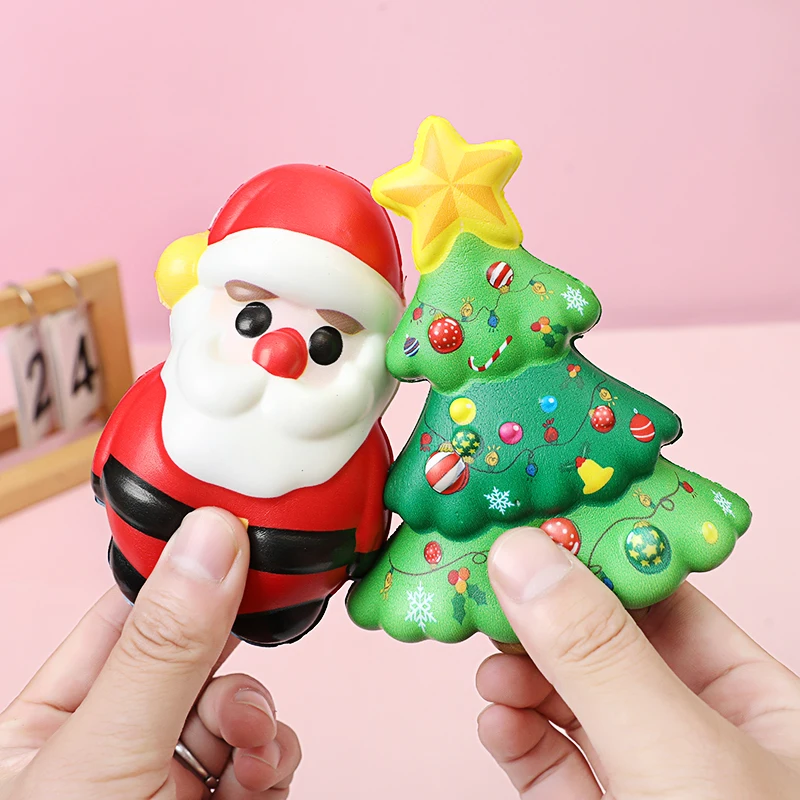 Christmas Tree Santa Claus Snowman Reindeer Anti-Stress Relief Bounce Toy Sensory Slow Rebound Doll Xmas Decor New Year Navidad