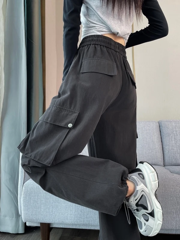 Women's High Waist Fleece Lined Wide Leg  Cotton Work Pants Autumn 2026 Casual Style Comfortable Fit High Waist Pants
