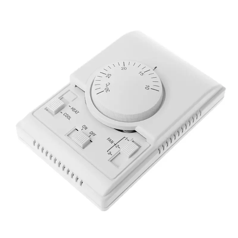 220V Room Mechanical เทอร์โมสวิทช์ควบคุมเครื่องปรับอากาศพัดลมคอยล์อุณหภูมิประหยัดพลังงาน