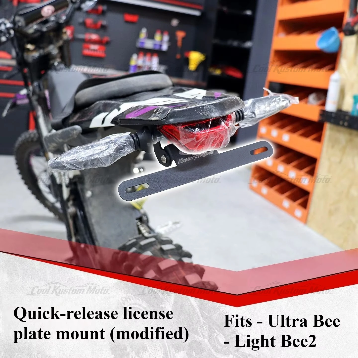 For SurRon Ultra Bee Light Bee 2 Quick Release License Plate Mount Stock Tail Light Style,One Second Quick Release Plate Bracket
