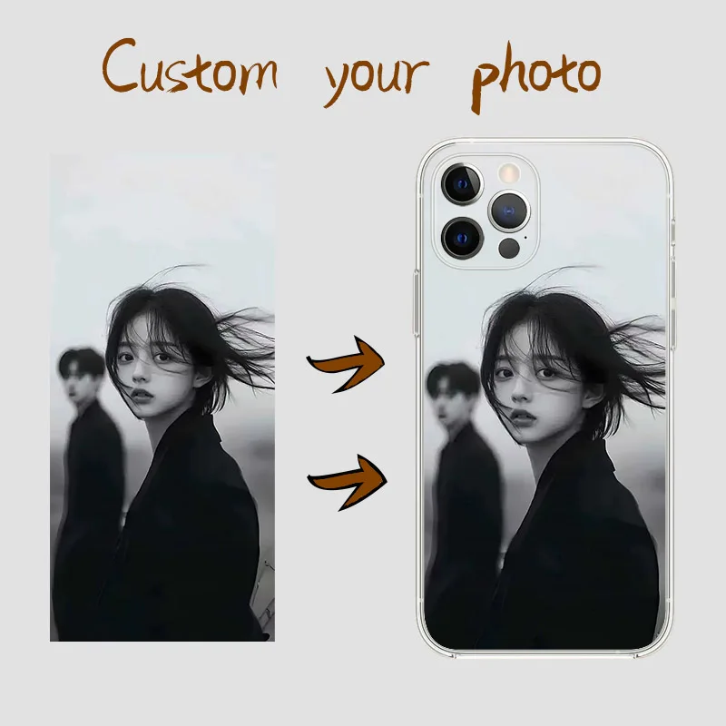 آيفون 16 15 14 13 12 11 Pro Xs Max 16e XR 7 8 6 6s Plus SE 2020 2022 حافظة صور مخصصة للعشاق غطاء ناعم شخصي