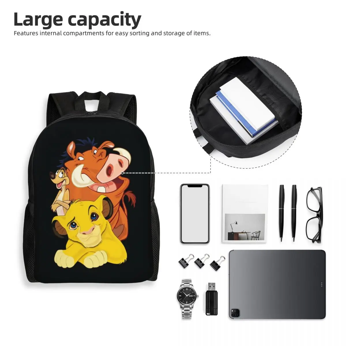 Custom The Lion King Backpacks Men Women Fashion Bookbag for College School Hakuna Matata Bags