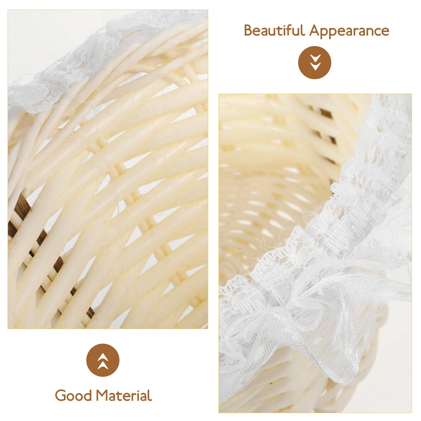 

Woven Portable Wedding Party Decoration Girl Basket Outdoor Indoor Lightweight Basket For Flower Girls Elegant Wedding