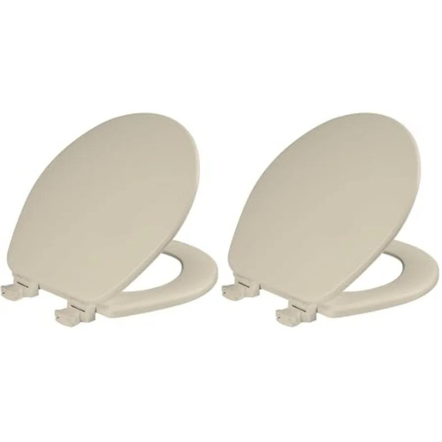 

CHURCH 540EC 006 Toilet Seat with Easy Clean and Change Hinge,,Durable Enameled Wood, Pack of 2