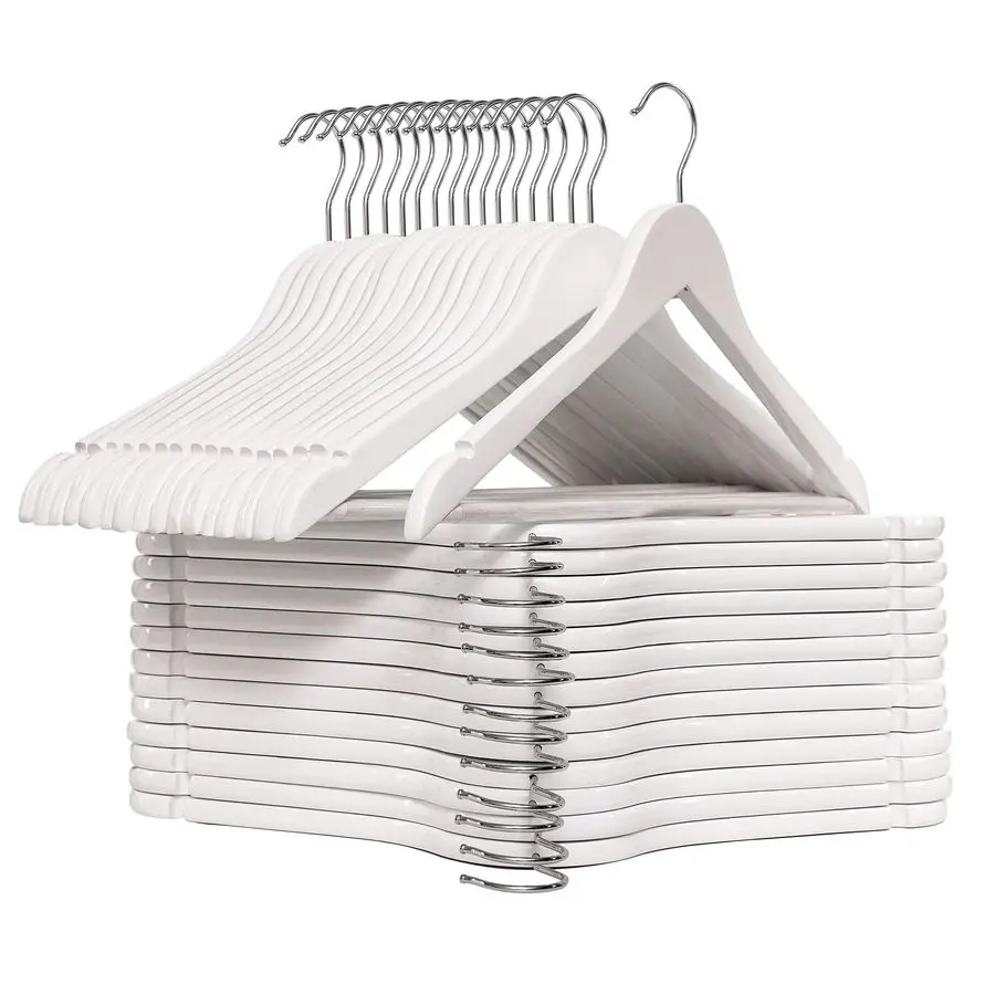 

Деревянные вешалки для свадебных платьев, 30 штук, прочные вешалки для одежды, вешалки из массива дерева для рубашек, пиджаков, брюк