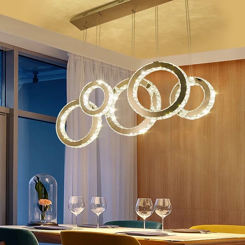 

Modern Home Decor Led Lights Pendant Light Lamps for Living Room Chandeliers Circular Dining Room Hanging Light Indoor Lighting