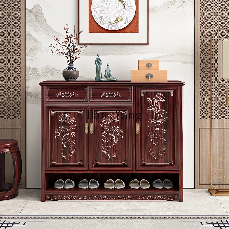 

YJ shoe cabinet door household large-capacity new Chinese-style rosewood furniture classical solid wood entrance porch locker