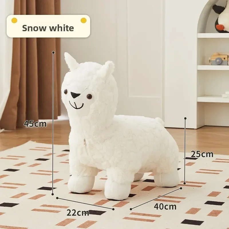Firm Alpaca seat Animal stool Cartoon home living room ornament Shoe changing stool Sofa stool Small bench solid