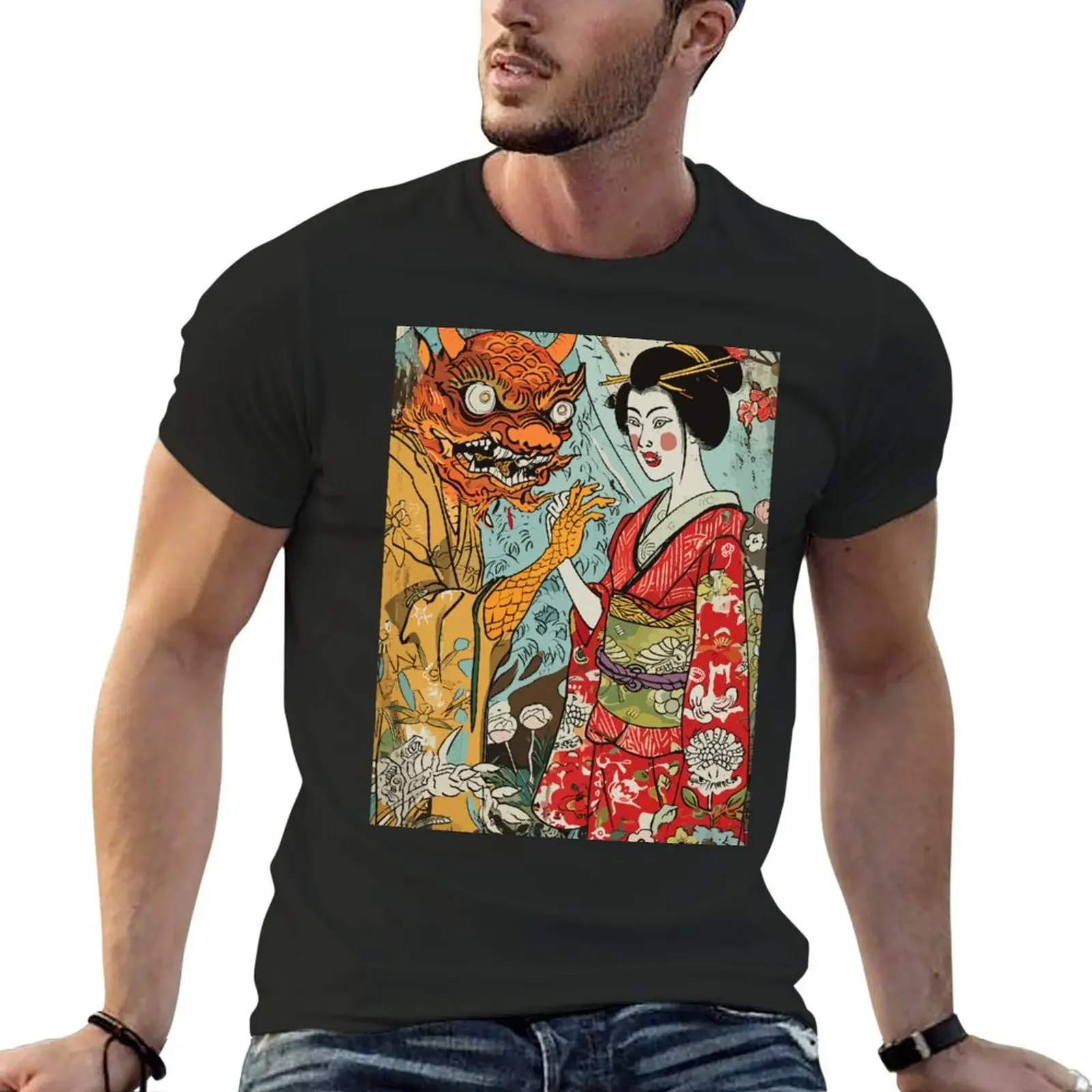 

A Japanese Yokai Art 02 T-Shirt plus size tops Short sleeve tee quick drying Men's t shirts