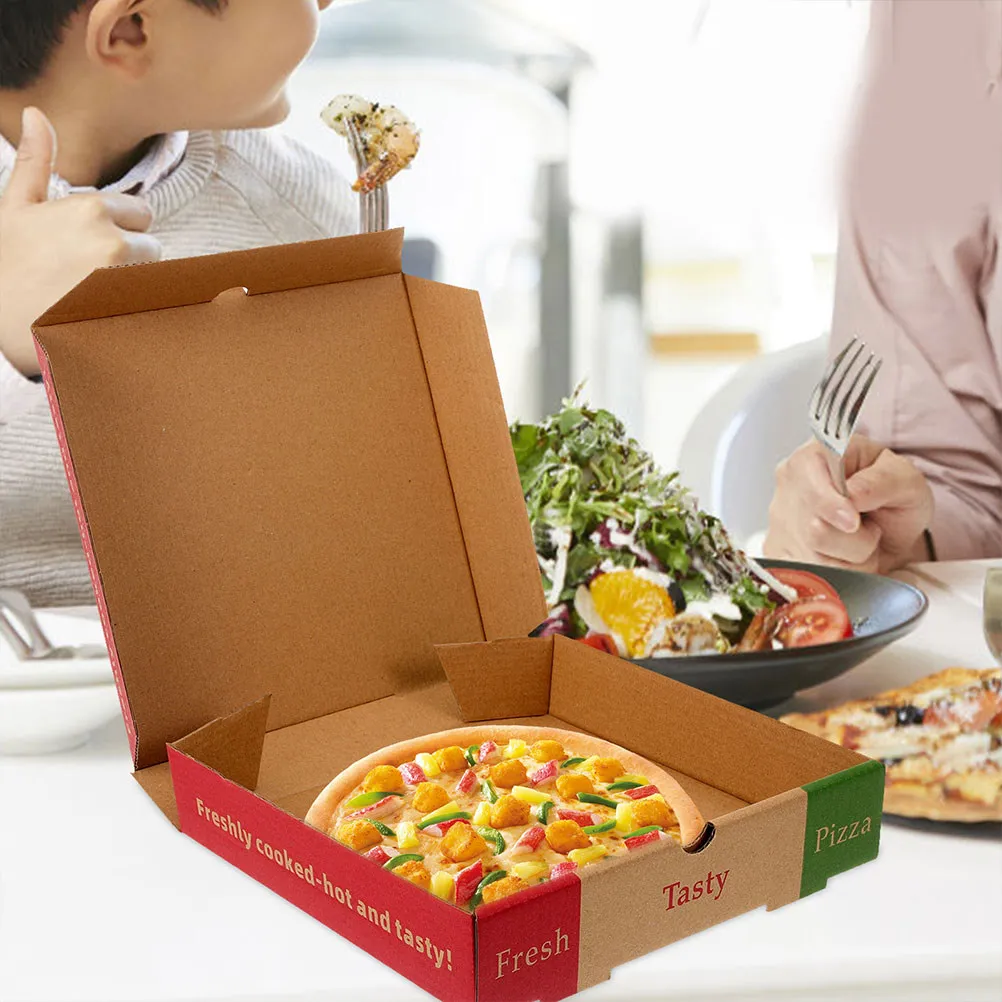 20Pcs 7 Inch Cardboard Pizza Boxes Heavy Duty Foldable Design for Food Service Takeout Catering Business Bulk Packaging Needs