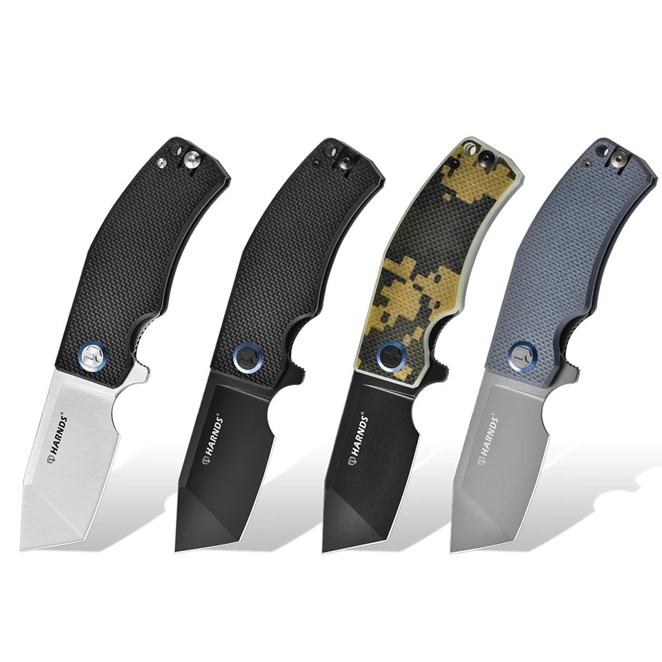 HARNDS Revenant Pocket Knife D2 Steel Folding Knife Tanto Blade EDC BBQ Knife with Pocket Clip G10 Handle Survival Hiking Knives - view 6
