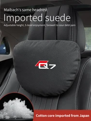 For Audi Q7 Suede Car Headrest Neck Support Seat Lumbar Cushion Breathable Soft Neck Pillow Rest Waist pad Auto Accessories