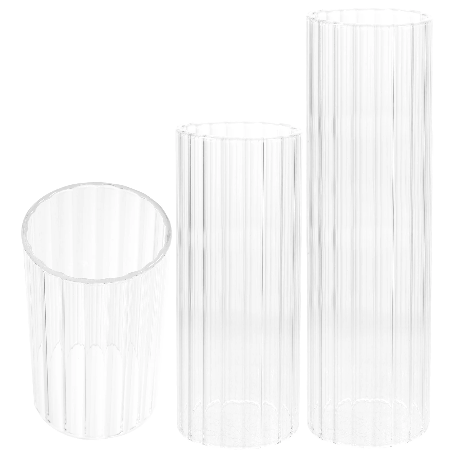 

3Pcs Transparent Cover Delicate Romantic Decorative Glass Shades for Household Use Transparent Glass Shades